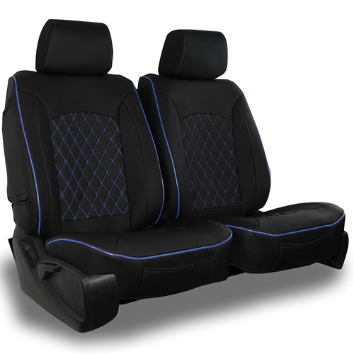 Semi-Custom Leatherette Diamond Seat Covers (Pair, Includes Headrest Covers)